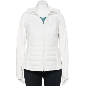 Tek Gear Hooded Mixed-Media Jacket women’s size XXL modern White color